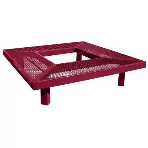 Diamond Burgundy In-Ground Mount Geometric Mall Bench 6 ft Diamond Burgundy In-Ground Mount Geometric Mall Bench 6 ft