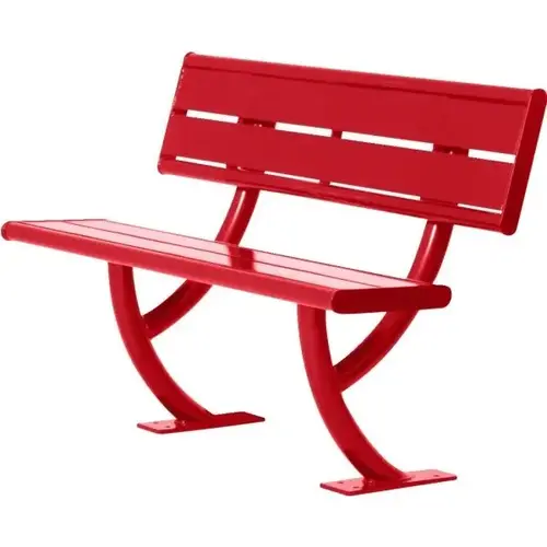 Red Surface Hartford Horizontal Slat 4 ft Bench Red Surface Hartford Horizontal Slat 4 ft Bench