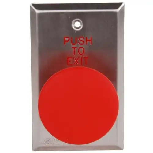 5210 Exit Release Red Push To Exit 2-3/8 Inch Push Button Stainless Steel 5210 Exit Release Red Push To Exit 2-3/8 Inch Push Button Stainless Steel