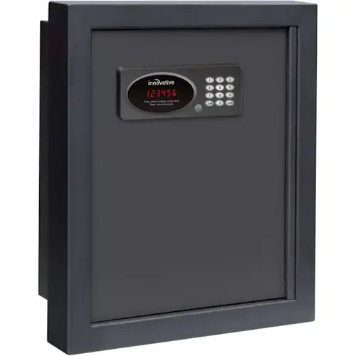 Recessed Wall Safe, 17" Laptop Compatible, Lighted Keypad, Black Recessed Wall Safe, 17" Laptop Compatible, Lighted Keypad, Black