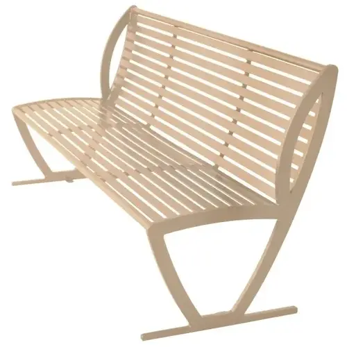 Ultrasite 6' Augusta Bench With Back, No Armrest - Beige - Thumbnail 2
