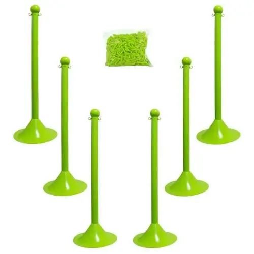 Safety Green Light Duty Stanchion And Chain Kit Safety Green Light Duty Stanchion And Chain Kit