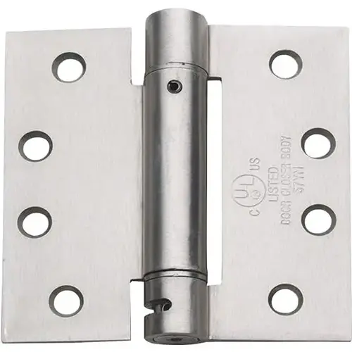 4 In. X 4 In. Satin Nickel Square Corner Spring Hinge 4 In. X 4 In. Satin Nickel Square Corner Spring Hinge