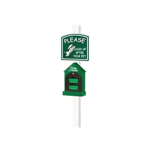 8 Ft. Select Kit Pet Waste Station (Green/White)