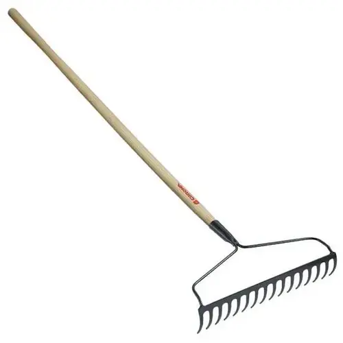 60 In. 16 Tines Garden Bow Rake W/ 16 In. Tempered Head And Ash Wood Handle