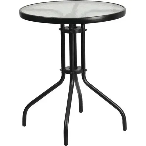 Clear/Black Round Metal Outdoor Bistro Table Clear/Black Round Metal Outdoor Bistro Table