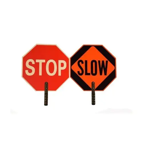 18" Red And Orange ABS Plastic Paddle "Stop/Slow"