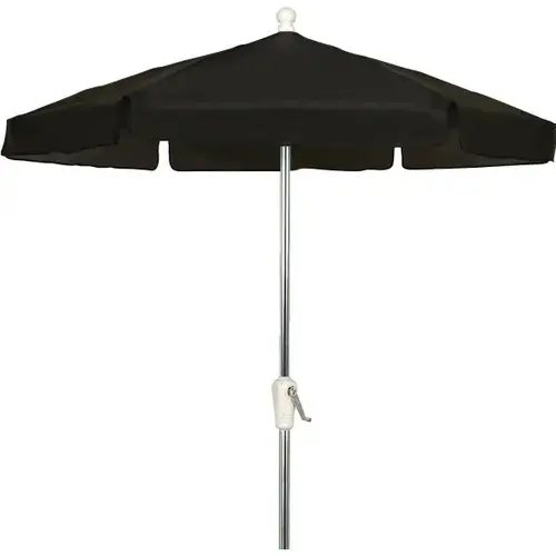 7.5 ft Garden Umbrella, Fiberglass Rib, Vinyl Cover, Tilt/Crank, Black 7.5 ft Garden Umbrella, Fiberglass Rib, Vinyl Cover, Tilt/Crank, Black