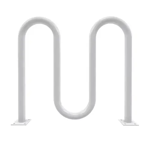 By Playcore 5-Bike White Surface Mount Rolling Rack