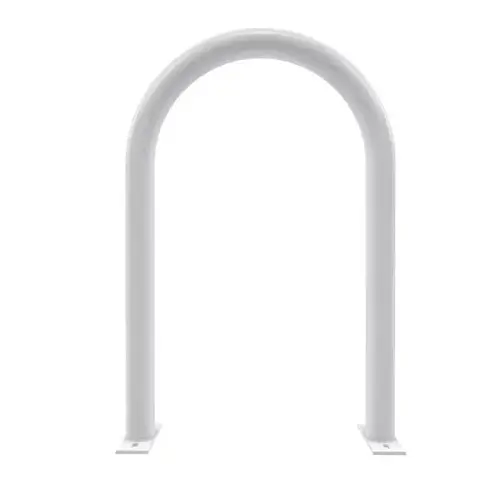 By Playcore 2-Bike White Surface Mount Heavy-Duty Hoop Rack