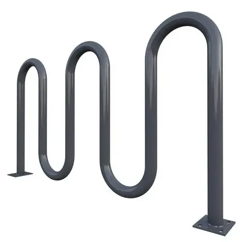 By Playcore 7-Bike Iron Gray Surface Mount Action Wave Rack