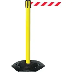 Tensabarrier 886-T1 YELLOW Post With Rubber Base, Yellow Post