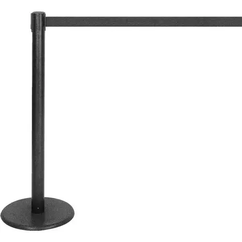 Contemporary Black Stanchion With Black Tape Contemporary Black Stanchion With Black Tape