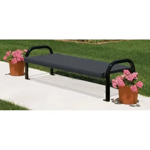 Portable/Surface Mount Ultra Bench, Black Galvanized Steel, 6 ft Portable/Surface Mount Ultra Bench, Black Galvanized Steel, 6 ft