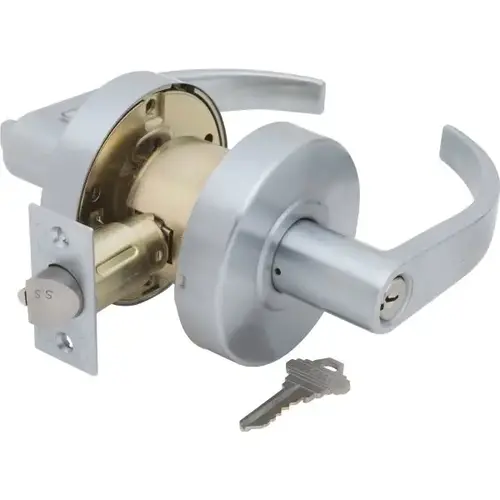 Commercial Cornwall Entry Lever, Satin Chrome Commercial Cornwall Entry Lever, Satin Chrome