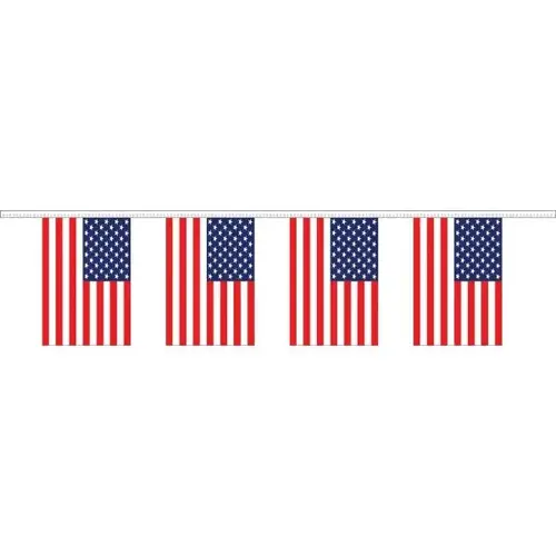 Economy Banner String, American Flag, 60 ft