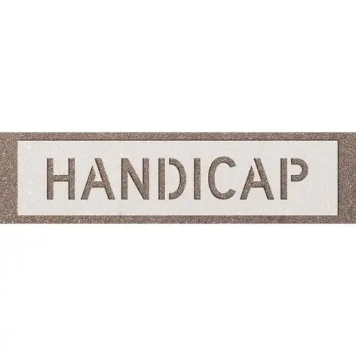 Stock Complete Word Parking Stencil - Handicap, 4 Letters Stock Complete Word Parking Stencil - Handicap, 4 Letters