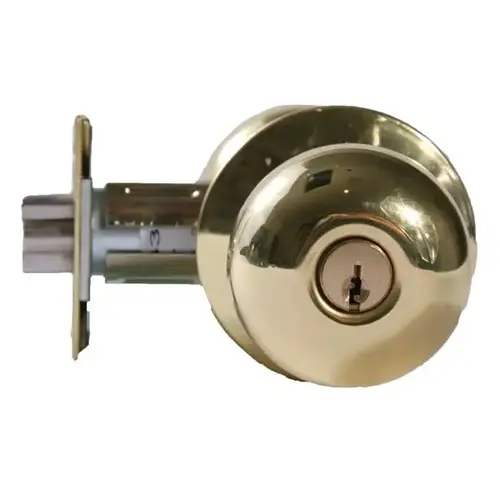 Co. Grade 2 Cylindrical Knob Latchset Entrance Bright Brass