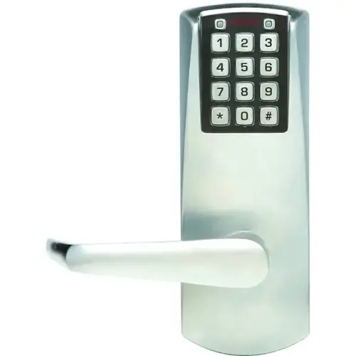 Battery Keypad Lever Lock No Override Chrome
