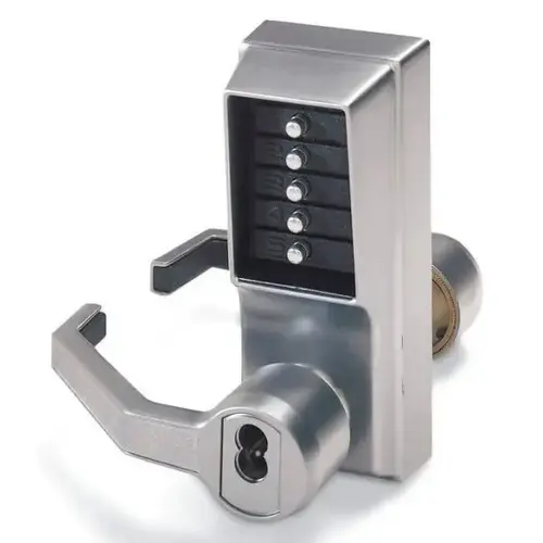 Push Button Entry With Key Override, Lh, Less Core Satin Chrome Push Button Entry With Key Override, Lh, Less Core Satin Chrome