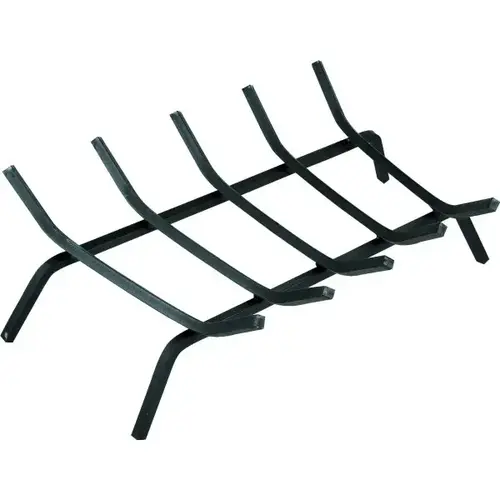 18 In Steel 5-Bar Fireplace Grate (Black)