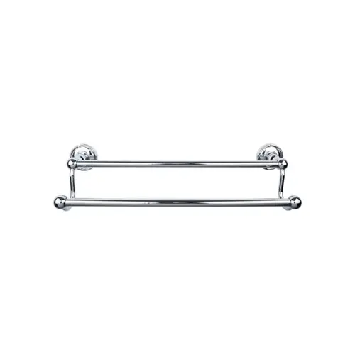 Edwardian Bath Double Towel Bar 30" Center to Center with Ribbon Backplate Polished Chrome Edwardian Bath Double Towel Bar 30" Center to Center with Ribbon Backplate Polished Chrome