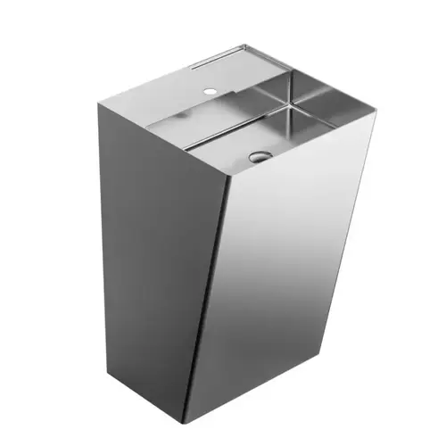 Cinox Brushed Stainless Steel Vanity Pedestal Sink Single Bowl Cinox Brushed Stainless Steel Vanity Pedestal Sink Single Bowl
