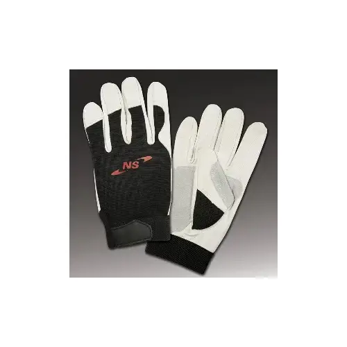 Utility Gloves Goatskin, Double Palm Black White, Medium Utility Gloves Goatskin, Double Palm Black White, Medium