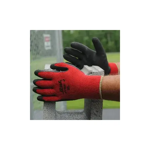 Extra-Large Cotton Knit/Rubber Palm Coated Work Gloves, Red/Black Extra-Large Cotton Knit/Rubber Palm Coated Work Gloves, Red/Black