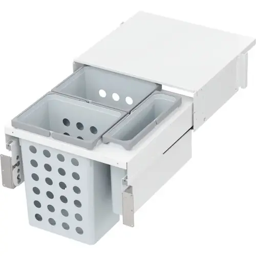WASH Space XX Triple 31QT/10QT Under-Drawer Hamper System for 21" Cabinet Opening, White WASH Space XX Triple 31QT/10QT Under-Drawer Hamper System for 21" Cabinet Opening, White