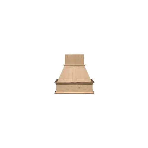VMI 48"W Red Oak Upper Raised Panel Wall Mount Range Hood, Liner Sold Separately