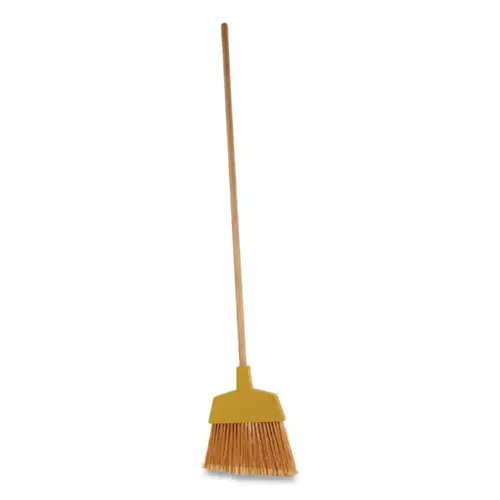 Boardwalk 53" Angler Broom with Wood Handle, Yellow Boardwalk 53" Angler Broom with Wood Handle, Yellow