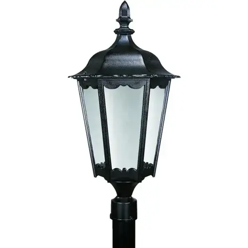 40w Surface Lighting Post Cap W/ Frosted Glass (Black) 40w Surface Lighting Post Cap W/ Frosted Glass (Black)