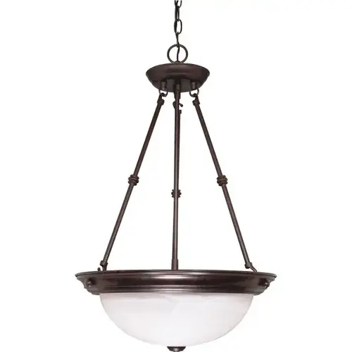Nuvo Old Bronze Three-Light 15 Pendant With Alabaster Glass Nuvo Old Bronze Three-Light 15 Pendant With Alabaster Glass