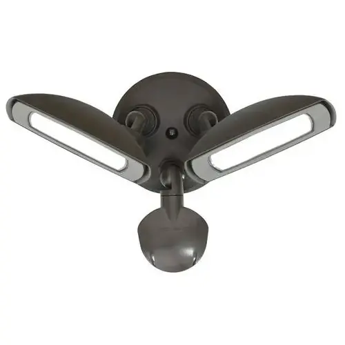 30w Int Led Bronze Outdoor Twin Head Motion Flood Light 3000 Lumens 4000k