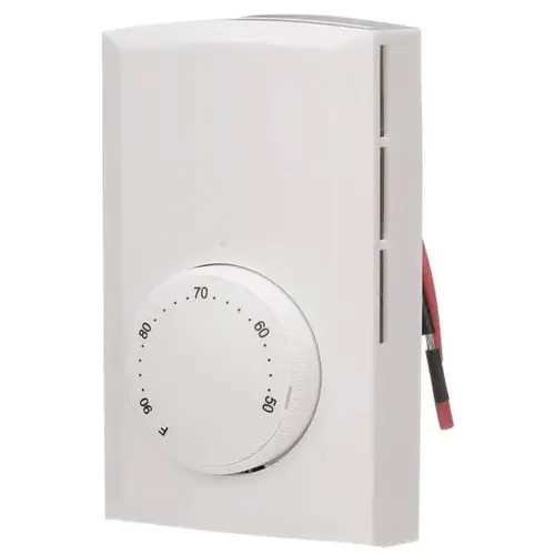 T521 Mechanical Single Pole Wall Thermostat, 22a, White