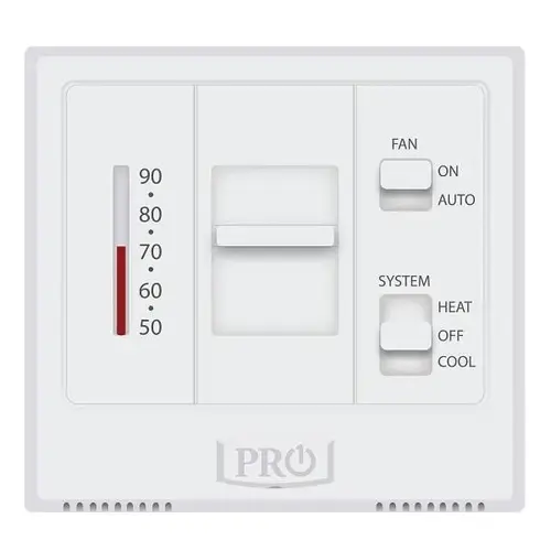 Mechanical Thermostat, Non-Programmable, Single Stage, 1 Heat, 1 Cool