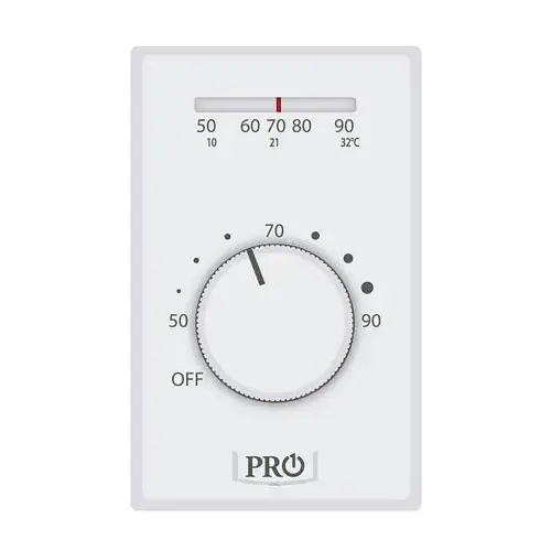Line Voltage Thermostat, Non-Programmable, 4 Wire