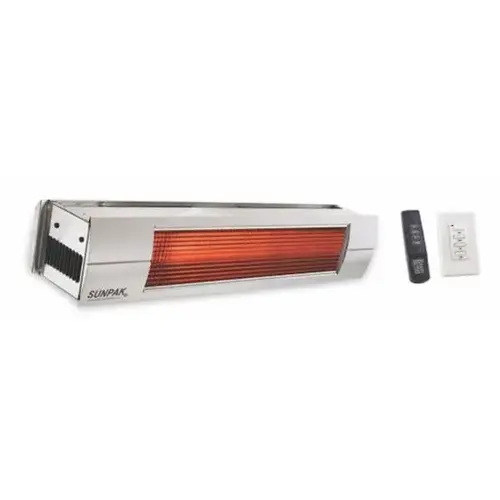 Two Stage Natural Gas Patio Heater With Remote, White Two Stage Natural Gas Patio Heater With Remote, White