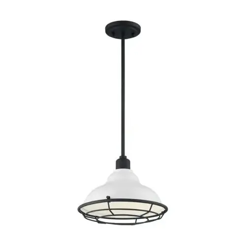 Newbridge 1 Light Large Pendant Fixture Gloss White Textured Blck Accents Newbridge 1 Light Large Pendant Fixture Gloss White Textured Blck Accents