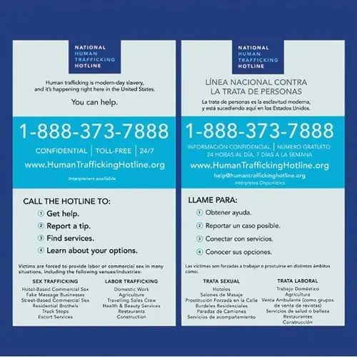 Human Trafficking Lobby Sign Acrylic