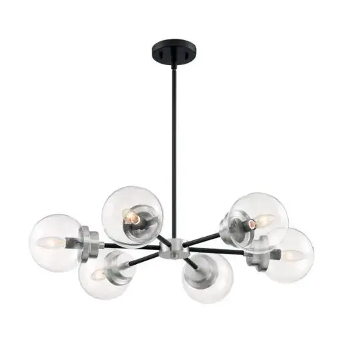 Axis 6-Light Indoor Chandelier (Glass) (Black) Axis 6-Light Indoor Chandelier (Glass) (Black)