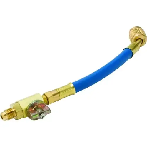 6" Blue Charging Hose With Shut Off Ball Valve