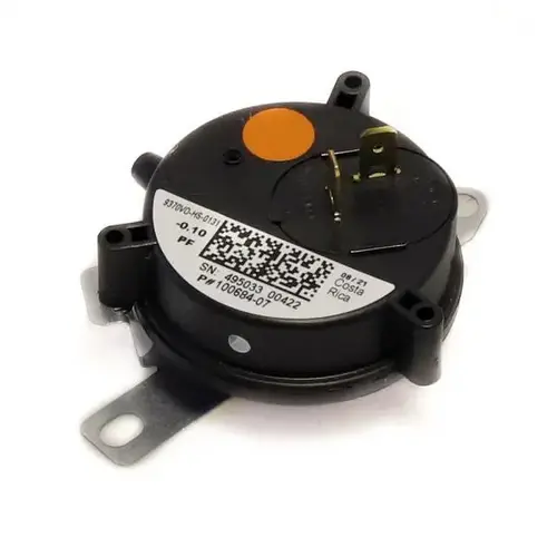 Pressure Switch, Orange, Spst, 1/4" Barb Connection, 0.10" Wc Pressure Switch, Orange, Spst, 1/4" Barb Connection, 0.10" Wc
