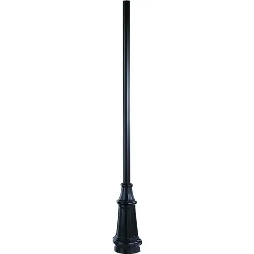 12 ft Commercial Post And Base, 26h X 10" Dia, Black Aluminum