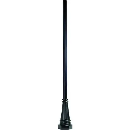 12 ft Commercial Post And Base, 23h X 12" Dia, Black Aluminum 12 ft Commercial Post And Base, 23h X 12" Dia, Black Aluminum