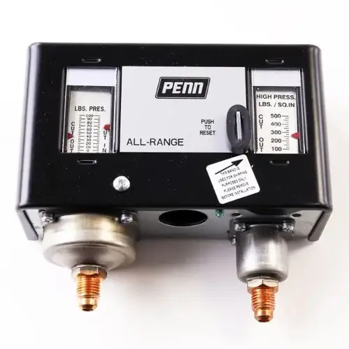 Dual Pressure Control, Manual, 20"Hg-100psi Low 100-500psi High Dual Pressure Control, Manual, 20"Hg-100psi Low 100-500psi High