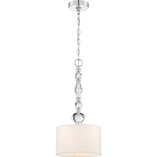 Evi 10 In. 1-Light Pendant Fixture (Chrome)