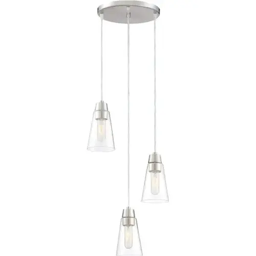 Echo 11 In. 3-Light Pendant Fixture (Satin Platinum) Echo 11 In. 3-Light Pendant Fixture (Satin Platinum)