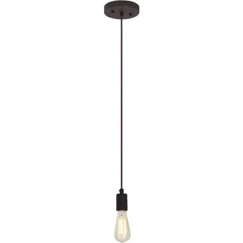 One-Light Mini-Pendant With Covered Socket Antique Bronze